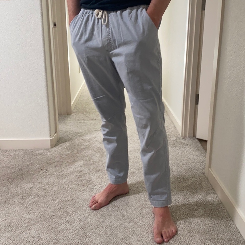 Marine Layer Light Blue Drawstring Chinos